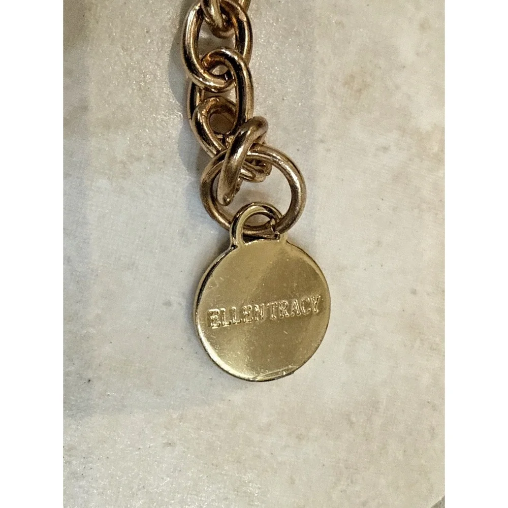 Ellen Tracy Gold Skinny Chain Belt Circle Links Adjustable O/S 44